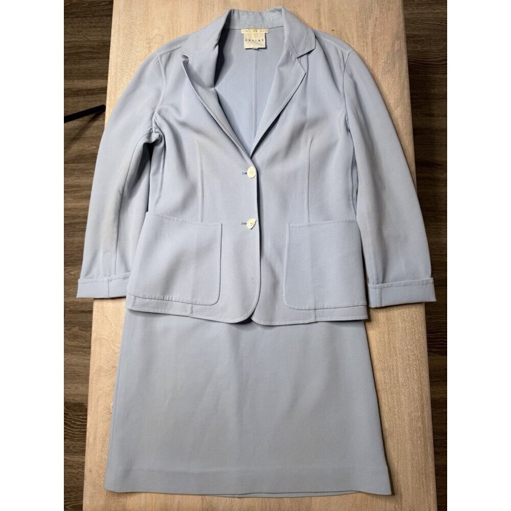 Vintage Celine Powder Blue Skirt Suit Size 42 or US 10 Blazer